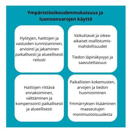 YHYKE Ympäristöoikeudenmukaisuuden tekijöitä maaseuduilla.